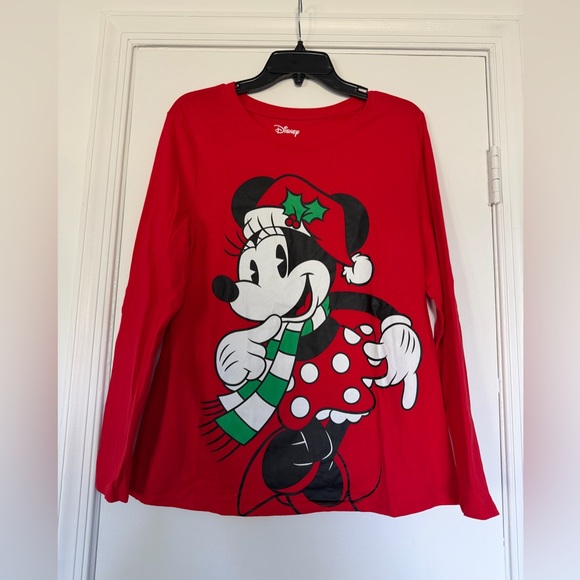 Disney Tops - Disney Minnie Mouse Christmas Long Sleeve Tee
